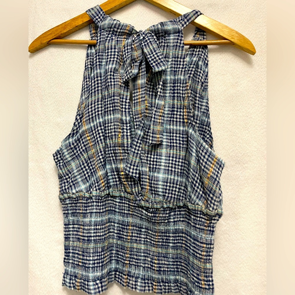 Pilcro | Plaid ruched top - Picture 7 of 8